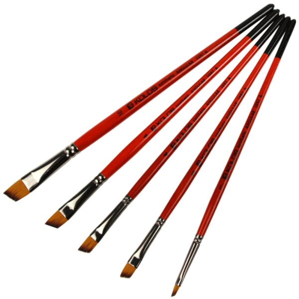 Synthetic Angular Brush, Carrot 1097А, Short Handle, KOLOS by ROSA