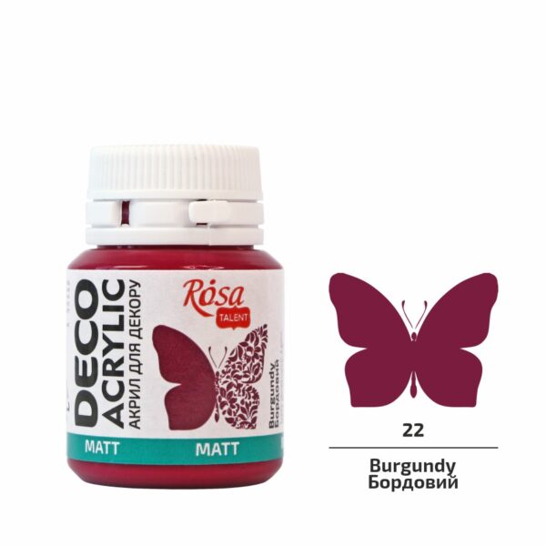 Акрил для декору матовий 20 мл ROSA Talent
