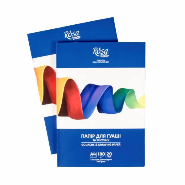 Gouache paper, folder, 20 sheets, Fine grain 180g/m2 ROSA Studio