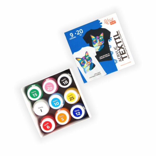 Set of acrylic paints for textile 20ml ROSA Studio