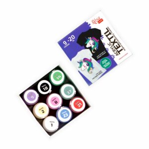 Set of acrylic paints for textile UNICORN, 9col., 20ml, pastel colorsl ROSA TALENT