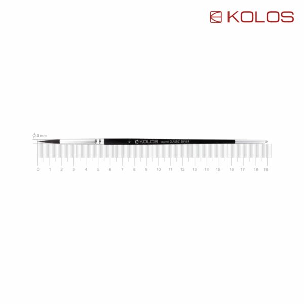 Squirrel Round Brush, Classic 3049R, № 10, Short Handle, KOLOS by ROSA