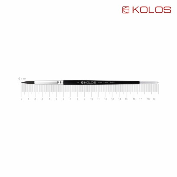 Squirrel Round Brush, Classic 3049R, № 10, Short Handle, KOLOS by ROSA