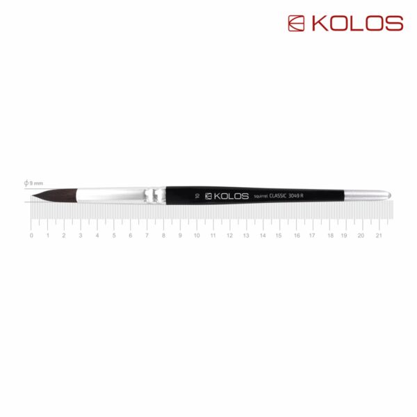 Squirrel Round Brush, Classic 3049R, № 10, Short Handle, KOLOS by ROSA