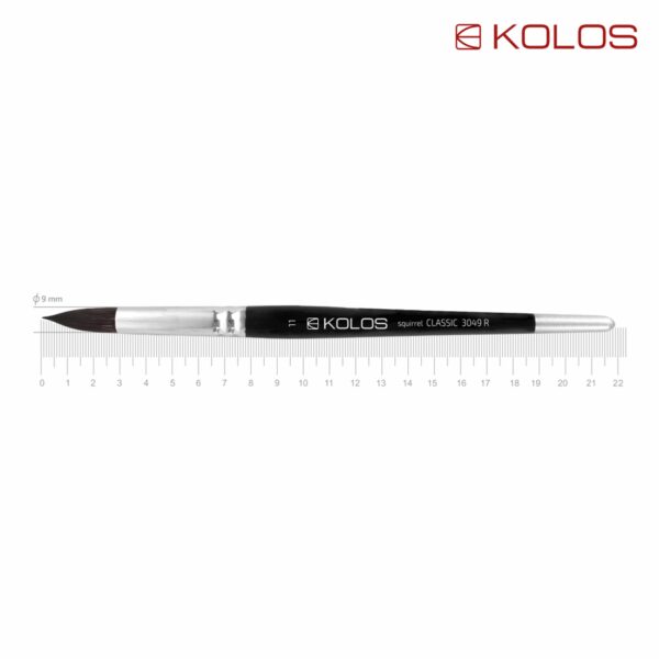 Squirrel Round Brush, Classic 3049R, № 10, Short Handle, KOLOS by ROSA