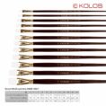 Synthetic Flat Brush, Snow 1098F, Long Handle, KOLOS by ROSA