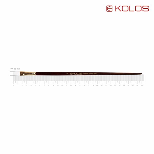Synthetic Flat Brush, Snow 1098F, Long Handle, KOLOS by ROSA