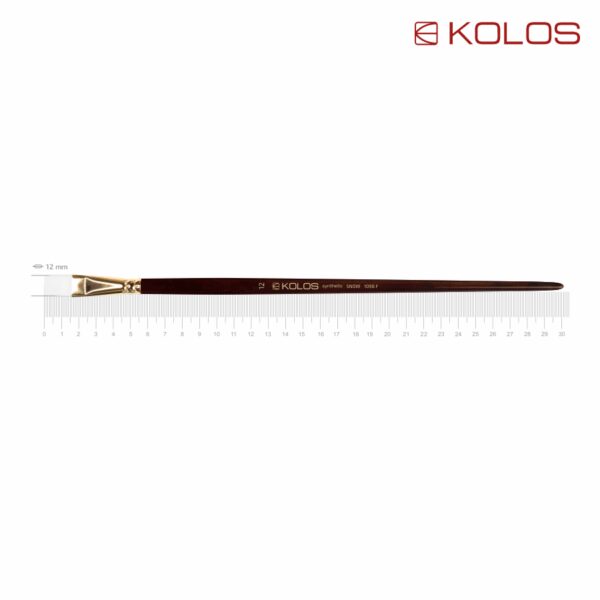Synthetic Flat Brush, Snow 1098F, Long Handle, KOLOS by ROSA