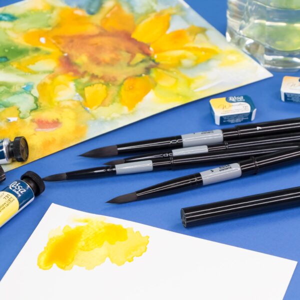 Synthetic Flat Brush, Snow 1098F, Long Handle, KOLOS by ROSA