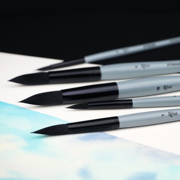 Synthetic Flat Brush, Snow 1098F, Long Handle, KOLOS by ROSA