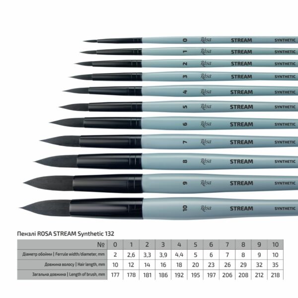 Synthetic Flat Brush, Snow 1098F, Long Handle, KOLOS by ROSA