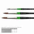 Set of brushes 4, Synthetic, 3pc., Flat №10, Round №0,6, Long Handle, ROSA Studio