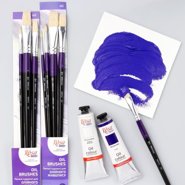 Набори кистей 8, белка круглая, 5шт (№ 0,2,4,6,8), к.р., ROSA Studio