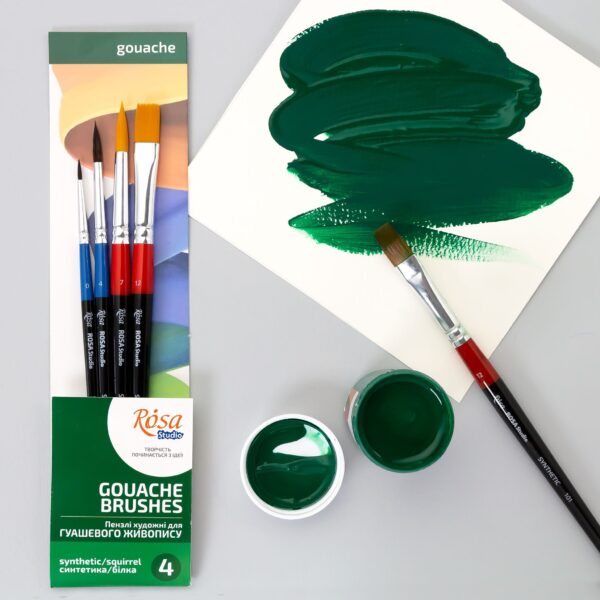 Набори кистей 8, белка круглая, 5шт (№ 0,2,4,6,8), к.р., ROSA Studio