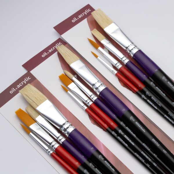 Набори кистей 8, белка круглая, 5шт (№ 0,2,4,6,8), к.р., ROSA Studio