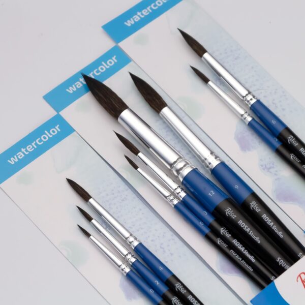 Набори кистей 8, белка круглая, 5шт (№ 0,2,4,6,8), к.р., ROSA Studio