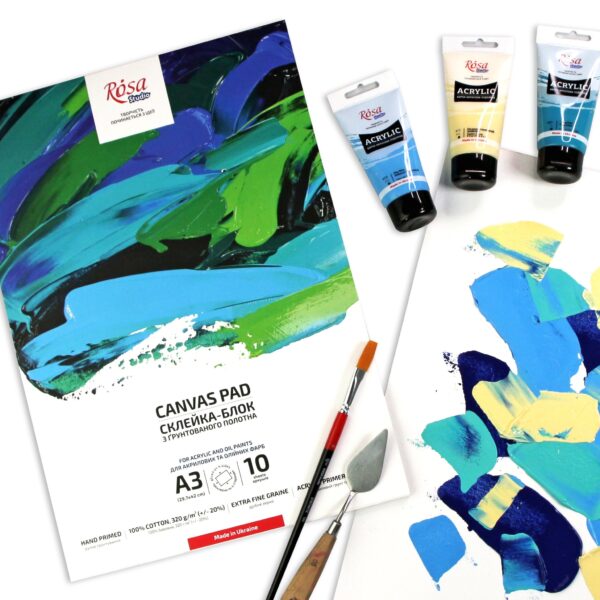 Canvas Pad, extra fine grain, 320 g/sq.m, A3, 10sh., ROSA Studio