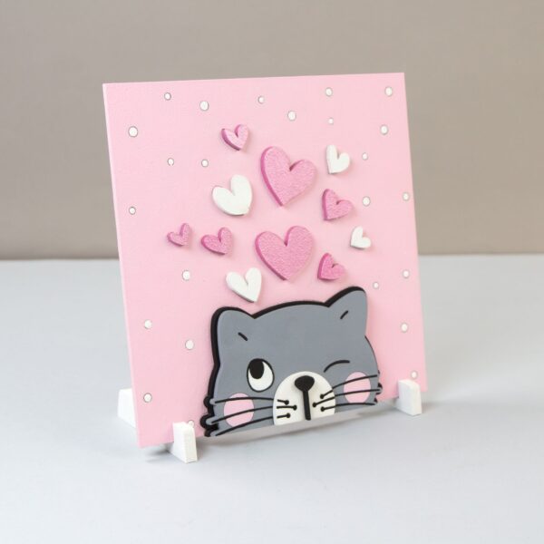 "Kitten", set, 3D painting, primed fibreboard, 18x18cm, ROSA TALENT