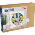 „Зайченя“, набір, картина 3D, ДВП ґрунтоване, 18х18см, ROSA TALENT