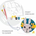 „Зайченя“, набір, картина 3D, ДВП ґрунтоване, 18х18см, ROSA TALENT