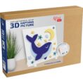 "Whale", set, 3D painting, primed fibreboard, 18x18cm, ROSA TALENT