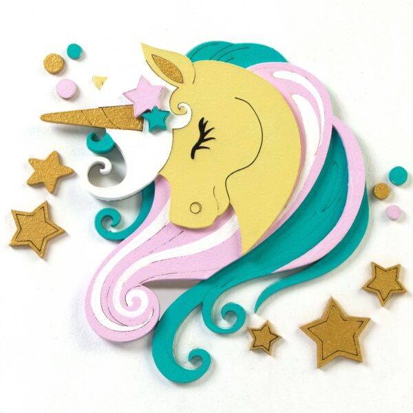 "Star Unicorn", set, 3D painting,  primed fibreboard, 18x18cm, ROSA TALENT