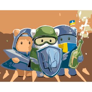 „Щасливі панди“, набір, картина за номерами, 35х45см, ROSA START