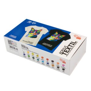 Set of acrylic paints for textile CAT 18col. 20ml ROSA TALENT