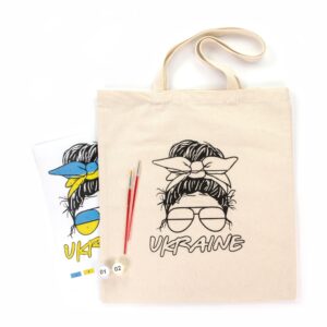 Set, ecobag-coloring, „Ukraine“, cotton 220 gsm, 38x42 cm, ROSA Talent