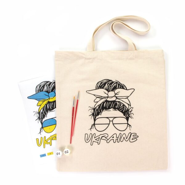 Set, ecobag-coloring, „Ukraine“, cotton 220 gsm, 38x42 cm, ROSA Talent