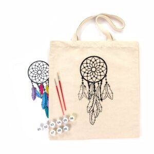 Set, ecobag-coloring, „Dream Catcher“, cotton 220 gsm, 38x42 cm, ROSA Talent