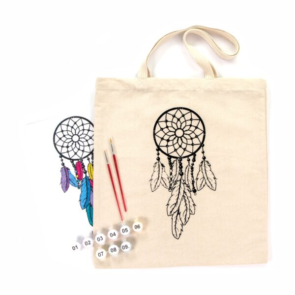 Set, ecobag-coloring, „Dream Catcher“, cotton 220 gsm, 38x42 cm, ROSA Talent