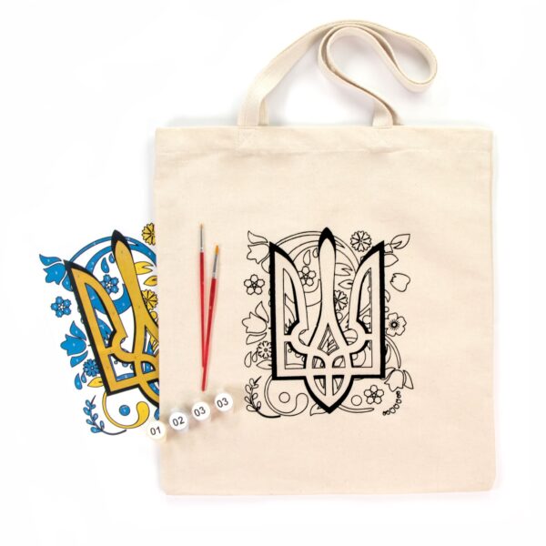 Set, ecobag-coloring, „Trident“, cotton 220 gsm, 38x42 cm, ROSA Talent