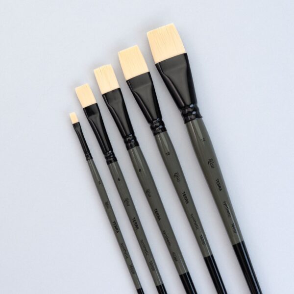 Synthetic Oval Brush, TERRA 1608FR, №1, Long Handle, ROSA