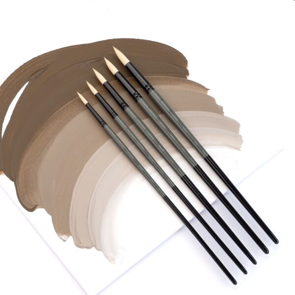 Synthetic Oval Brush, TERRA 1608FR, №1, Long Handle, ROSA