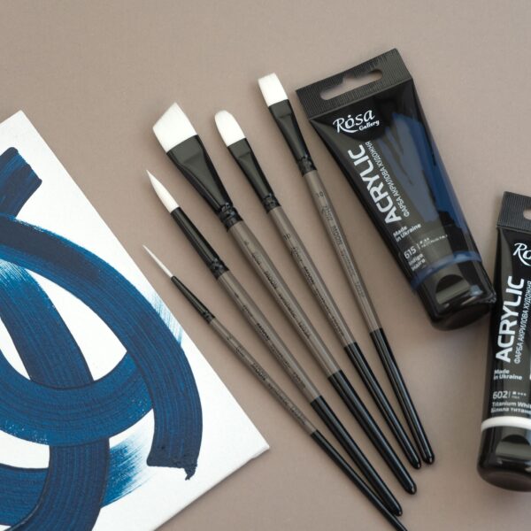 Synthetic Liner Brush, MOON 1203RL, Short Handle, ROSA