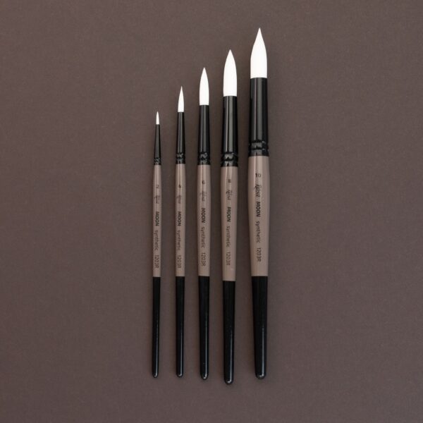 Synthetic Round Brush, MOON 1203R, Short Handle, ROSA