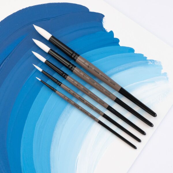 Synthetic Round Brush, MOON 1203R, Short Handle, ROSA