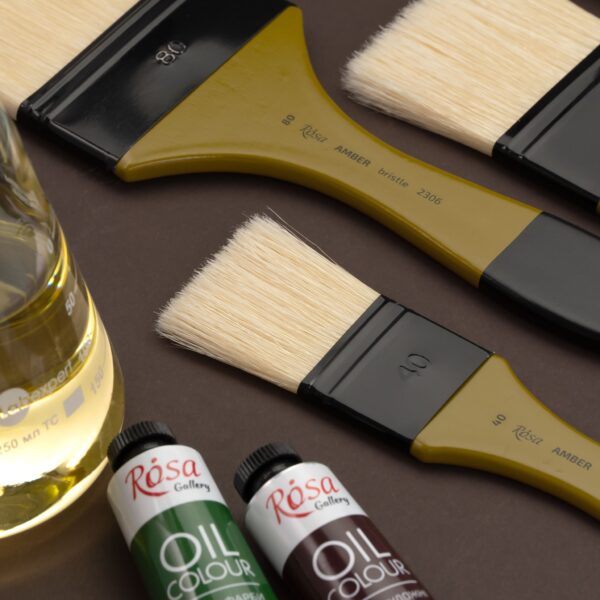 Bristle Fleyts Brush, AMBER 2306, Short Handle, ROSA