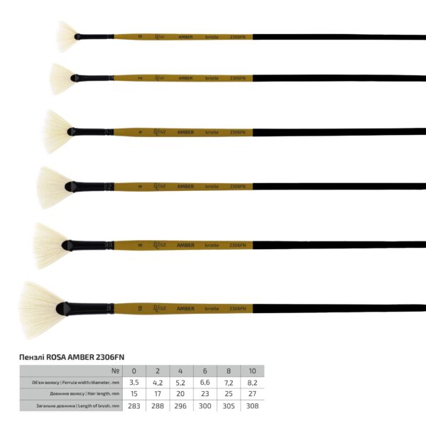 Bristle Fleyts Brush, AMBER 2306, Short Handle, ROSA