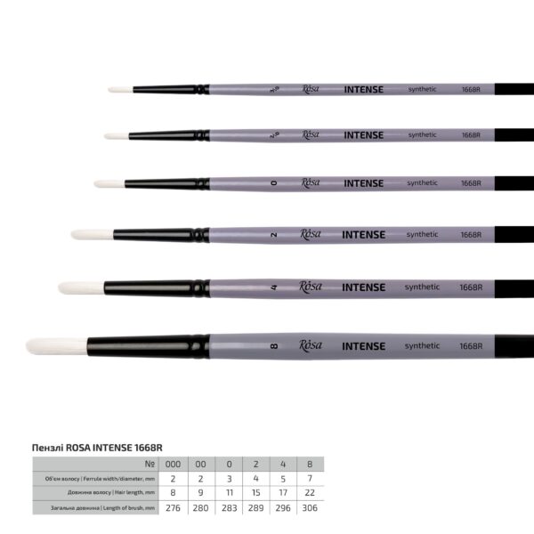 Synthetic Oval Brush, INTENSE 1668FR, Long Handle, ROSA