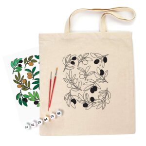 Set, ecobag-coloring, black, „Olives“, cotton 240 gsm, 38x42 cm, ROSA Talent