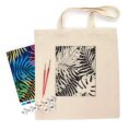 Set, ecobag-coloring, „Bright Leaves“, cotton 220 gsm, 38x42 cm, ROSA Talent