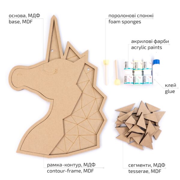 Набори для творчості, 3D картинаи панно-мозаїка „Метелик“, МДФ, 43х30см, ROSA Talent