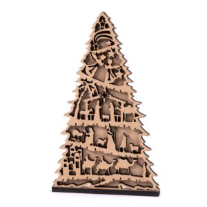 3D composition "Winter", MDF, 15x15 cm, ROSA Talent