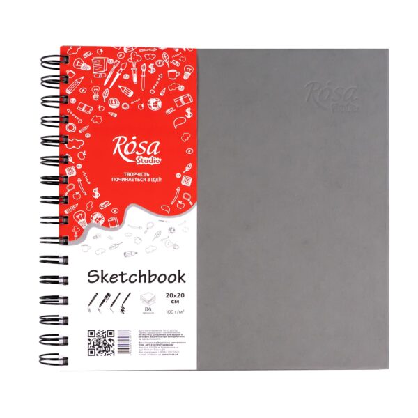 Блокноти для рисунку на спіралі A4 100г/м 80л ROSA Studio