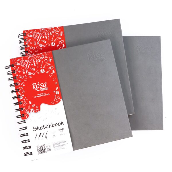 Блокноти для рисунку на спіралі A4 100г/м 80л ROSA Studio