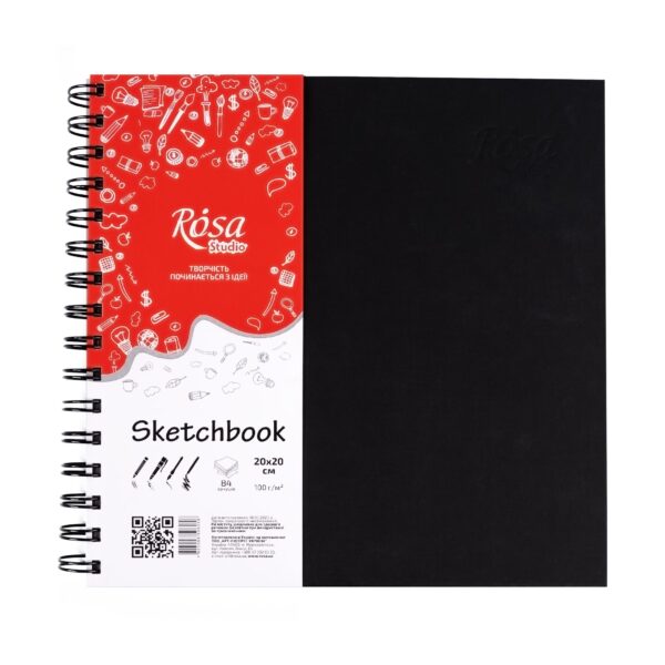 Блокноти для рисунку на спіралі A4 100г/м 80л ROSA Studio