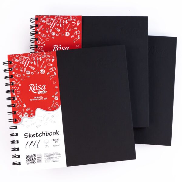 Блокноти для рисунку на спіралі A4 100г/м 80л ROSA Studio