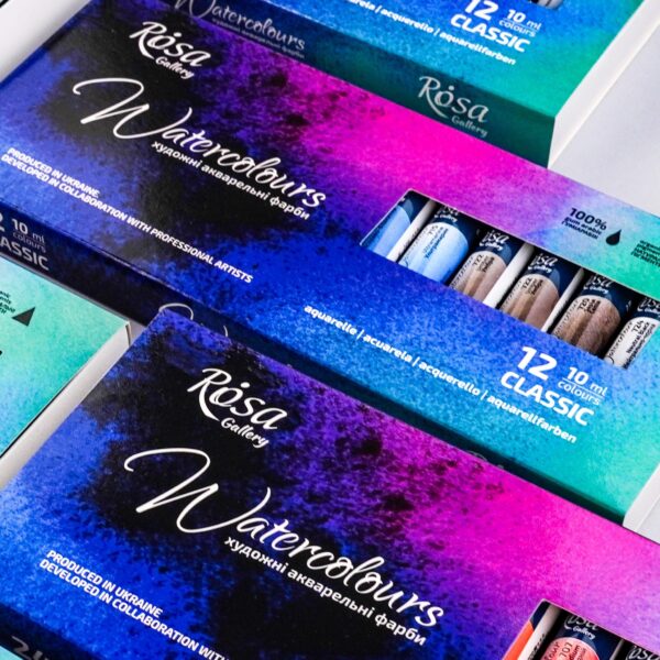 Набір акварелі "Класика" в метал. пеналі 14кол ROSA Gallery